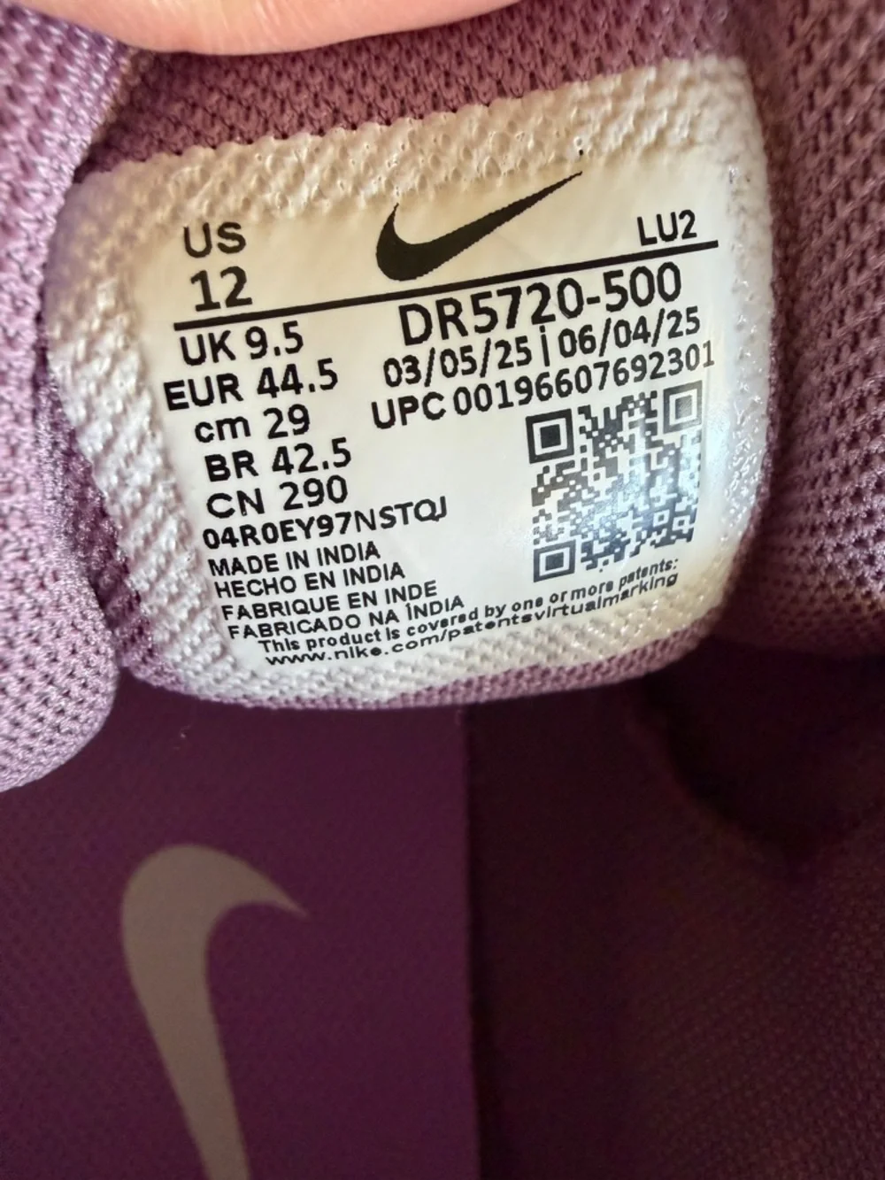 Nike Zoom Bella 6 Violet Dust Sail Women’s Sneaker size 12